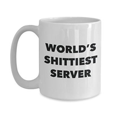 Imagem de Caneca de café para servidor – Servidor World's Shittiest Server – Presentes para servidor – Ideia divertida de – Pode adicionar ao conjunto de caixas de presente