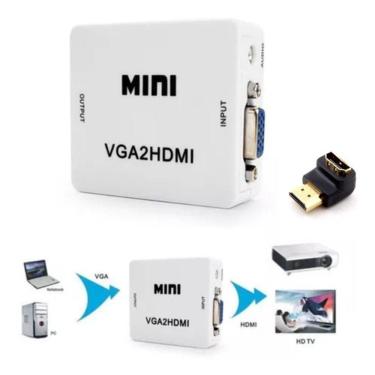 Imagem de Conversor Adaptador Hdmi2 Para Vga Hdmi X Vga + Audio