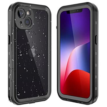 Imagem de Szambit Capa para iPhone 12, à prova d'água, protetor de tela integrado, transparente, capa protetora de tela e câmera, antiarranhões para iPhone 12 de 6,1 polegadas 2020 (preto)