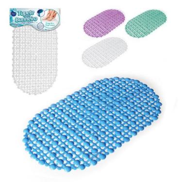 Imagem de Tapete Plástico Aderente Flexível Para Banheiro Colorido - Zein Import
