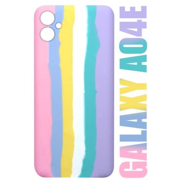 Imagem de Capa case Capinha Aveludada Arco Iris Candy Compatível Galaxy A04E A042 6.5 + Película De Ceramica 3d 9d - Cell In Power