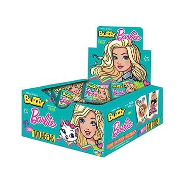 Imagem de Chiclete Barbie Buzzy Hortelã C/100unid - 400g