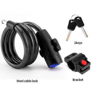 Imagem de Tranca Portão Grade Porta C/ 2 Chaves Corrente Aço Cadeado Anti Furto Bloqueador Bicicleta Moto Bike Estepe 12mm x 80cm