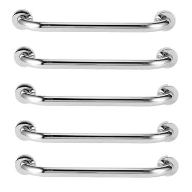 Imagem de Barra Alça Apoio Kit 5 Uni Aço Inox 30cm Suporte Pcd Cadeirante Criança Idoso Anti Queda Acidente Box Banheiro Casa