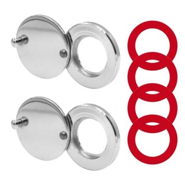 Imagem de Conjunto de 2 capas de olho mágico, capas de buraco para furadeiras para porta, protetor de olho mágico de segurança para casa, família, com ferramentas de instalação autoadesivas combinando, simples e rápido (prata)