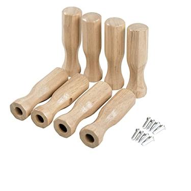 Imagem de GAMESUN Puxadores de mesa de futebol, cabo de pebolim de madeira de 1,5 cm, pacote com 8