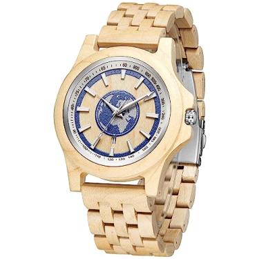 Imagem de Realpoo Relógios de madeira masculinos ébano zebra relógio masculino quartzo de madeira, fecho dobrável, relógios de madeira para homens, QW110