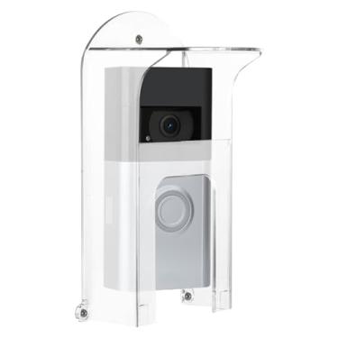 Imagem de Capa de chuva de campainha transparente compatível com campainha de vídeo Blink/Google/Arlo/Eufy/Wyze/Reolink, proteção solar de plástico para chuva e proteção à prova d'água para acesso à porta
