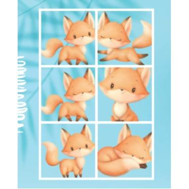 Imagem de Caderno de composição - Caderno de raposa - Design fofo de raposa pequena - capa azul - Volta às aulas - Diário de composição pautado amplo 120 páginas 19 cm x 23,5 cm: caderno estético fofo de raposa