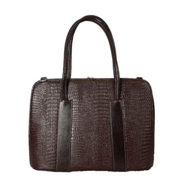 Imagem de Bolsa Pasta Para Notebook Executiva Crocodilo Luxo Para Até 15" Ideal P/Carregar Mouse e Carregador (BOL7-MARR)