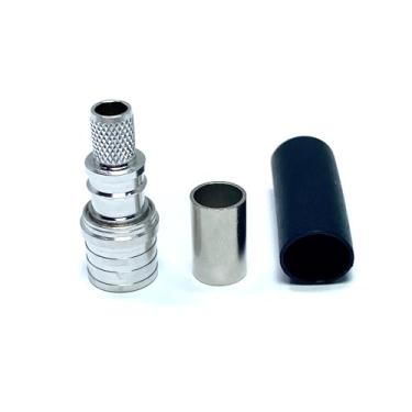 Imagem de BJDZ Conector coaxial LMR240 RG59 50Ohm tipo QMA macho montagem de crimpagem reta EZ para estação base de comunicação celular, sistema de antena 4G/5G, transmissão de sinal, rota WiFi.