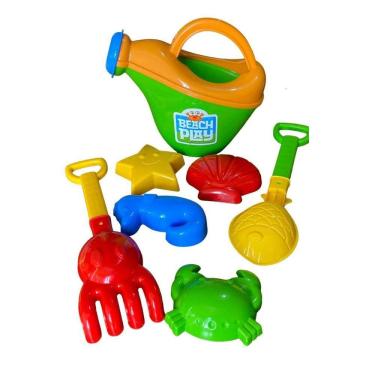 Imagem de Kit Brinquedos Para Praia Com Regador 7 Peças Infantil
