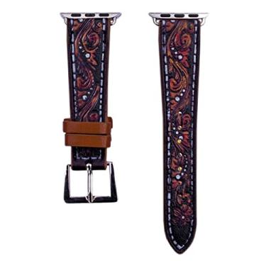 Imagem de Wonderent Pulseira Western para Apple Watch tamanho 38 mm, 40 mm, 41 mm, 42 mm, 44 mm, 45 mm e séries 8, 7, 6, 5, 4, 3, 2, 1 e SE (42/44/45 mm, nº 88)