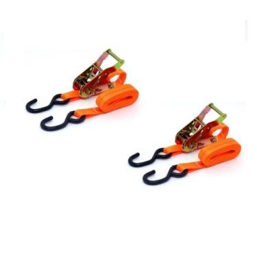 Imagem de Fita Cinta Para Amarração Carga Catraca E Gancho 4,5M 2Pçs - Sq Comerc