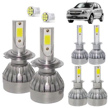 Imagem de Kit Super Led Agile 2010 2011 2012 Farol Baixo H7 + Alto H1 + Milha H3