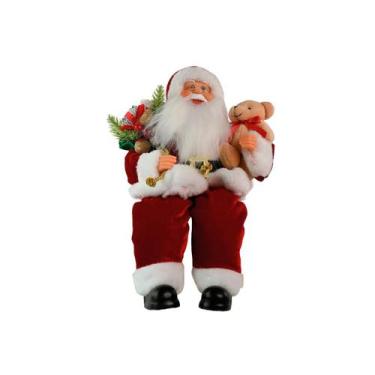 Imagem de Papai Noel Repetidor de Voz Vermelho Tradicional 30cm - Magizi