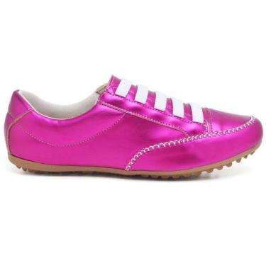 Imagem de Sapatênis Feminino Elástico Couro Metalizado Moda Verão 2023 - onix sh