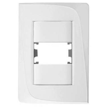Imagem de Placa + bastidor para 1 modulo 2x4 branca tendenza pezzi