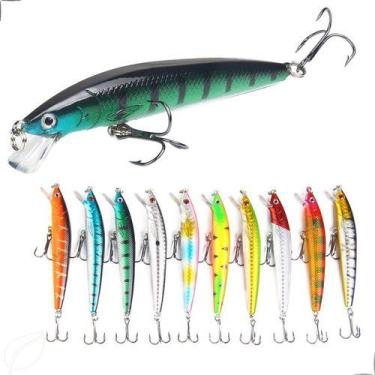 Imagem de Kit 10 Iscas Artificiais Meia Água Tucunaré Traíra - H2, Sortidos