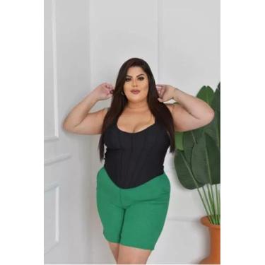 Imagem de Corselet Corpete Croped Plus Size Blusinha Moda Feminina Extra Grande 