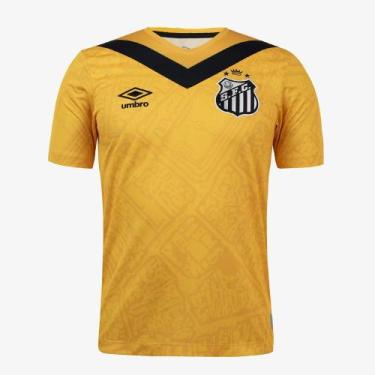 Imagem de Camisa Santos Umbro 2024 Uniforme 3 Torcedor - Masculino, P, Amarelo