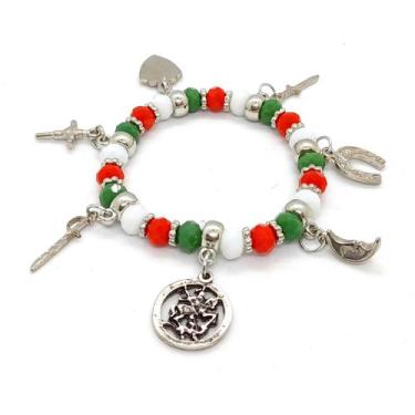 Imagem de Pulseira São Jorge Vermelha Verde e Vermelha Ajustável - Flash
