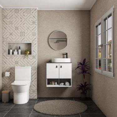 Imagem de Gabinete para Banheiro com Tampo de Vidro Baru - Cozimax