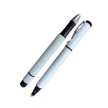 Imagem de 500 Canetas Branca Dupla Marca Texto E Esferografica M3000 - Lt Caneta