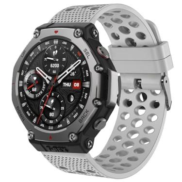 Imagem de Compatível com pulseiras Amazfit T-Rex 3, Lamshaw de liberação rápida de 22 mm, pulseira esportiva de silicone de 20 mm compatível com Amazfit T-Rex 3 de 48 mm, Balance, Cheetah Pro, Cheetah Round,