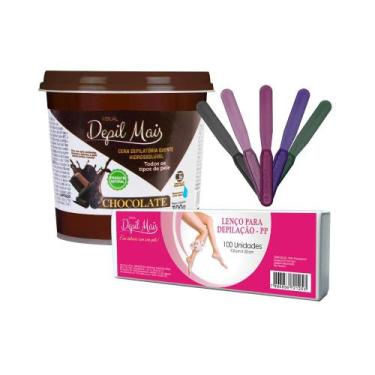 Imagem de Kit Cera Depilatória Quente Natural Visual Depil Mais 600g Hidrossolúv