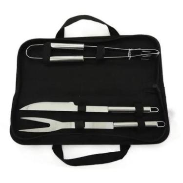 Imagem de Jogo para Churrasco com 3 Peças em Inox com Maleta - Mimo Style - AC19