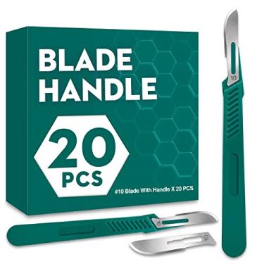 Imagem de YixangDD Lâminas de Bisturi de 20 Unidades com Bisturis Nº 10, Lâminas Cirúrgicas, Lâminas Descartáveis com Capa Protetora, Lâmina de Laboratório - Facas de Laboratório - Lâminas de Escultura com Lâmi