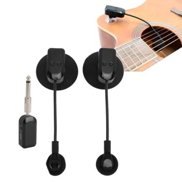 Imagem de Microfone de Saxofone Sem Fio, Microfone de Flauta Com Rotação Flexível de 360°, Montagem Antichoque, Captação de Som Precisa, Microfone de Instrumento