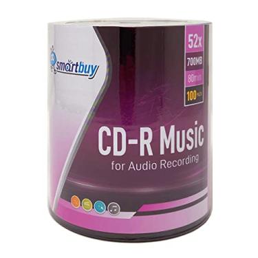 Imagem de Smartbuy 100 Pacotes de Áudio Digital Cd-R Música 52X 700Mb/80Min Logotipo Da Marca Disco Gravável Em Branco