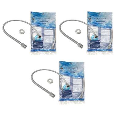 Imagem de Kit com 3 Unidades do Flexível de Malha Trançada de Aço INOX 1/2 da Fl