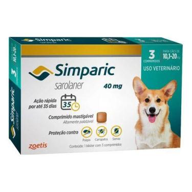 Imagem de Simparic Cães 10 A 20 Kg Caixa Com 3 Comprimidos - Zoetis