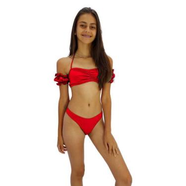 Imagem de Biquini Juvenil De Manguinha Sem Bojo Com Calcina Asa Delta - HYPE MOD