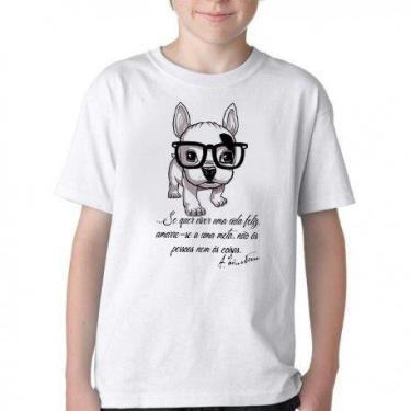 Imagem de Camiseta Infantil ou adulto Cachorro Nerd frase Einstein Blusa Criança