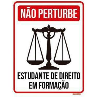 Imagem de Kit 3 Placas  Não Perturbe Estudando Direito Em Formação