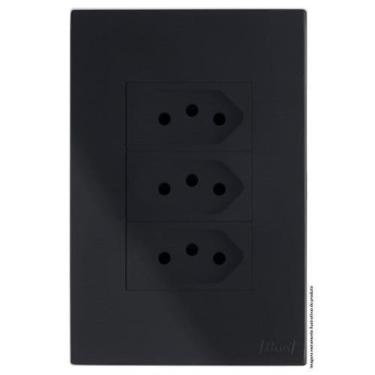 Imagem de Kit Tomada Tripla 10A 4X2 Brs12190-8Bk