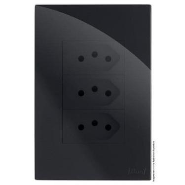 Imagem de Kit Tomada Tripla 10A 4X2 Brg11219-4Bk