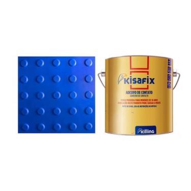 Imagem de Piso tátil alerta pvc kit 20pçs + 2 cola 750g - LAGGE ACESSIBILIDADE, 