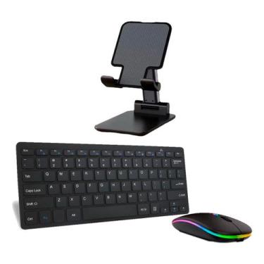 Imagem de Kit Mouse, Teclado E Suporte Compatível Com Galaxy Tab A9 Plus - Genér