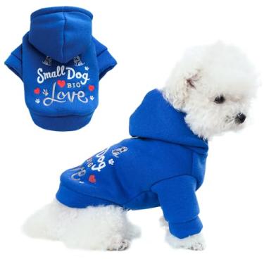 Imagem de ANIAC Moletom com capuz para cachorro feliz outono roupas para cachorro pequeno menina menino moletom com capuz roupas de inverno gato suéter quente para animais de estimação casaco frio para gatinho