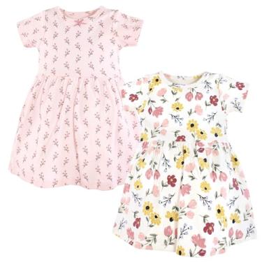 Imagem de Hudson Baby Vestidos de algodão para bebês meninas, Floral pintado macio, 6-9 Meses