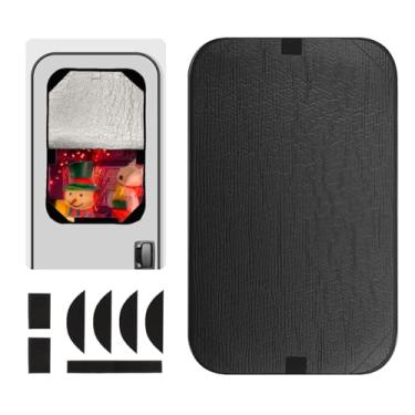 Imagem de Cobertura de persiana de janela de porta RV 40,6 x 63,5 cm dobrável trailer trailer blackout capa de para-sol com proteção UV e recurso de privacidade preto