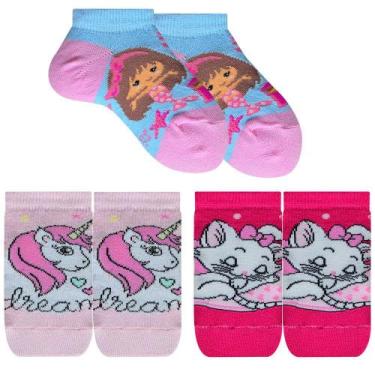 Imagem de Kit de Meia Sapatilha Infantil Encanto 3 Pares - Meias Sene