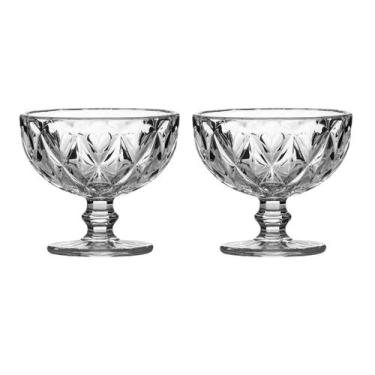 Imagem de Kit Taças Sobremesas 335ML Modelo Vidro Diamante - 2 Unidades - ECOS