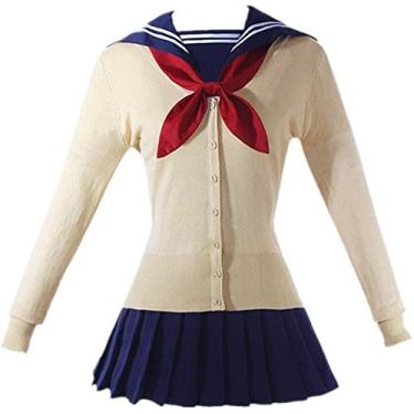 Imagem de My Hero Academia Cosplay Himiko Toga Fantasia Cosplay Uniforme Escolar Traje de Marinheiro Fantasia de Halloween Conjunto Completo, Tamanho:, X-Large