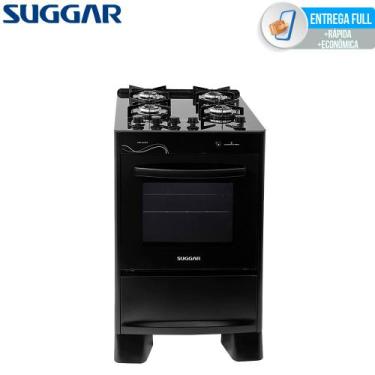 Imagem de Fogão De Piso 4 Bocas Mesa Vidro Neo Glass Suggar Bivolt, Preto, Bivol